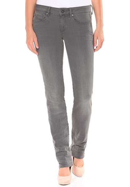 G-Star Lynn Zip Mid Moda Skinny Slander Grigio Superstretch - Blu Donna Sottile Jeans (L6038)